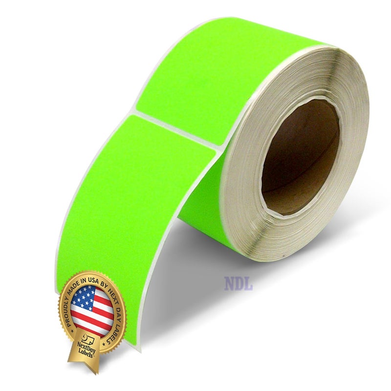 NextDayLabels 500 Rectangle Stickers (3" x 5") - Color Coding Labels Roll - Moving Labels for Boxes, Colored Inventory Stickers for Packing, Organizing, and Storage (Fluorescent Green) - Image 1